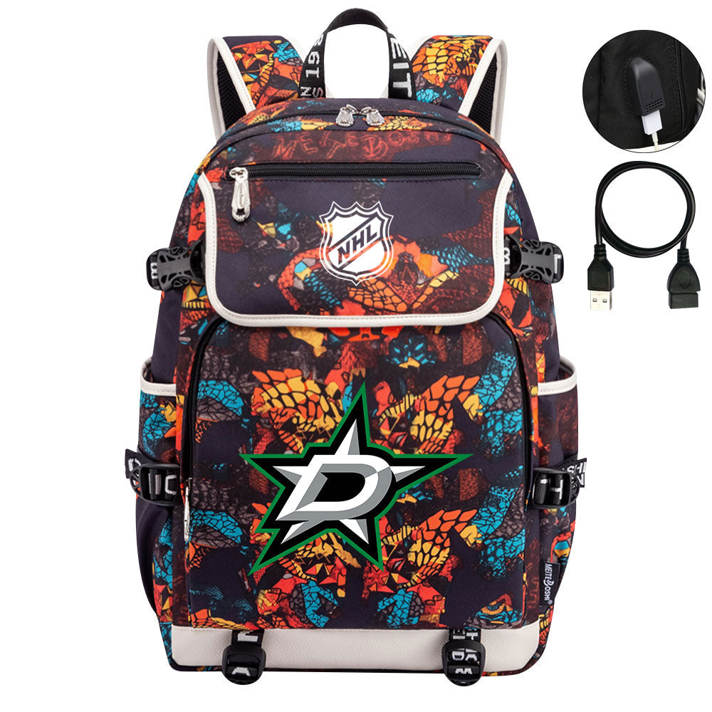 Dallas Stars Hockey League Backpack School Notebook Travel Bag
