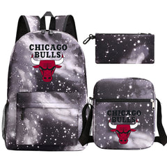 Chicago Bulls Basketball School Backpack Shoulder Bag Pencil Bags 3pcs Set