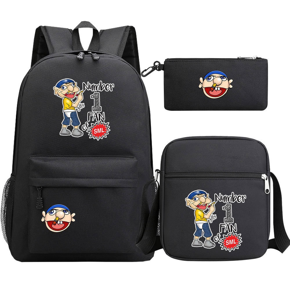 Jeffy School Backpack Shoulder Bag Pencil Bags 3pcs Set