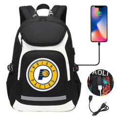 Indiana Pacers Backpack School Notebook Travel Bags With USB