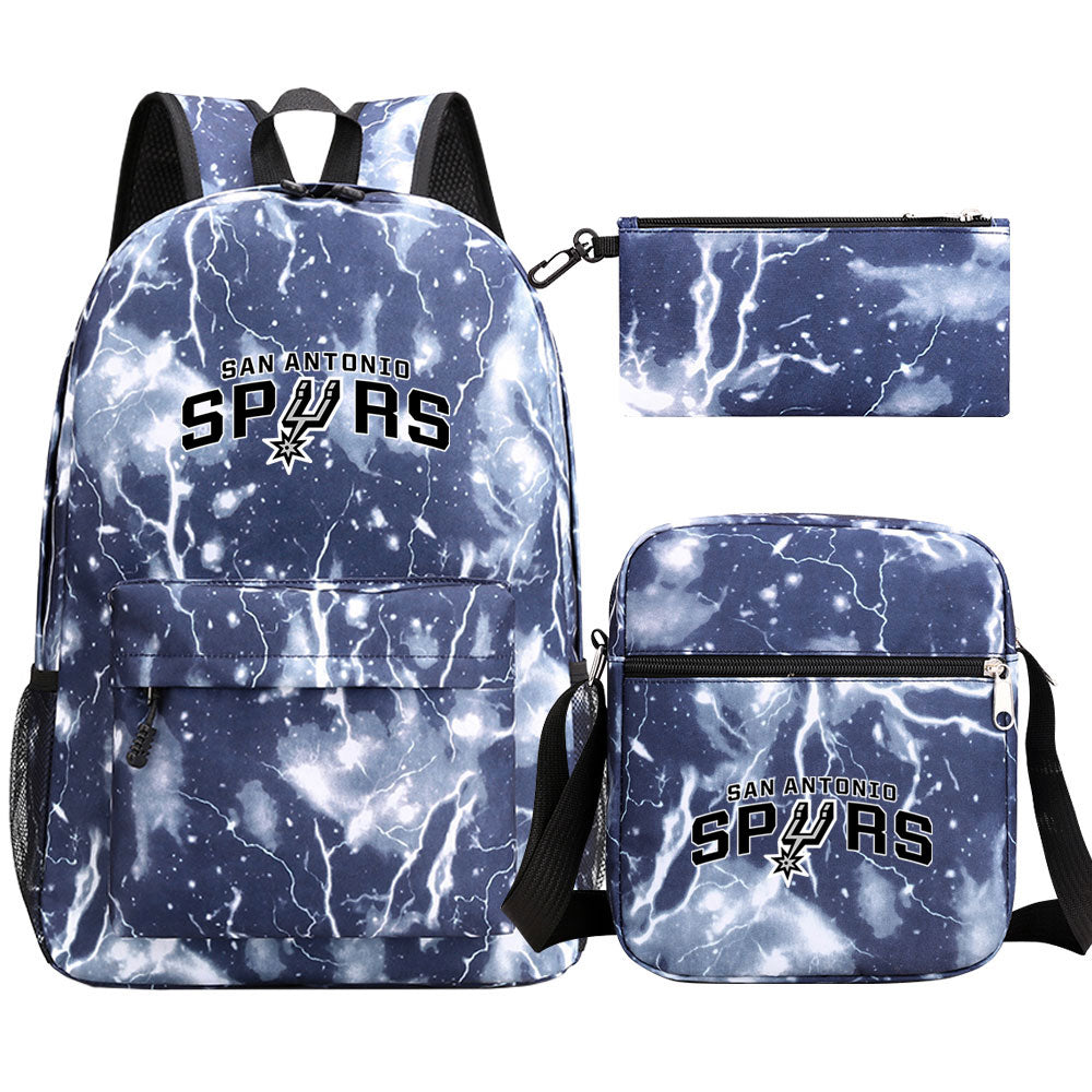 San Antonio Spurs Water  Basketball School Backpack Shoulder Bag Pencil Bags 3pcs Set