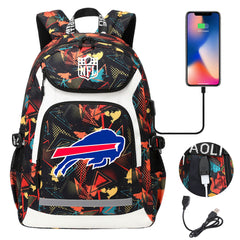 Buffalo Bills Football Rugby Backpack School Notebook Travel Bags With USB
