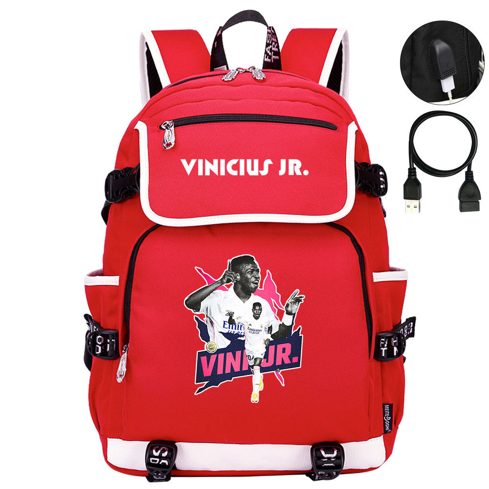 Vinicius Junior FC Backpack School Notebook Travel Bags