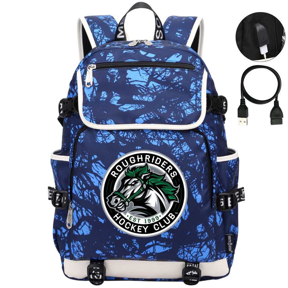 Roughriders Hockey League Backpack School Notebook Travel Bag