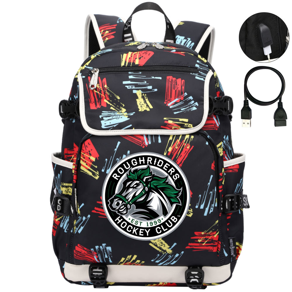 Roughriders Hockey League Backpack School Notebook Travel Bag
