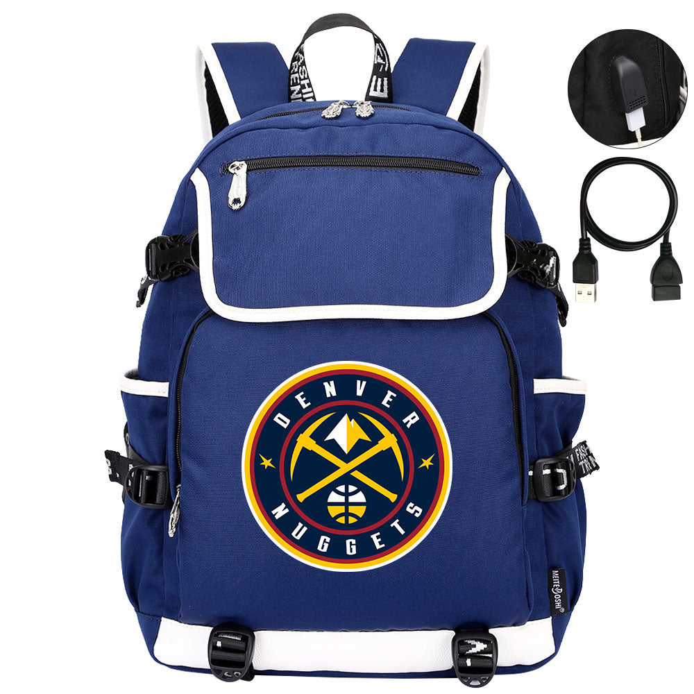 Denver Nuggets Backpack School Notebook Travel Bags