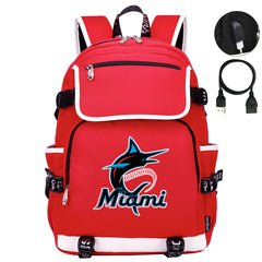 Miami Marlins Backpack School Notebook Travel Bags