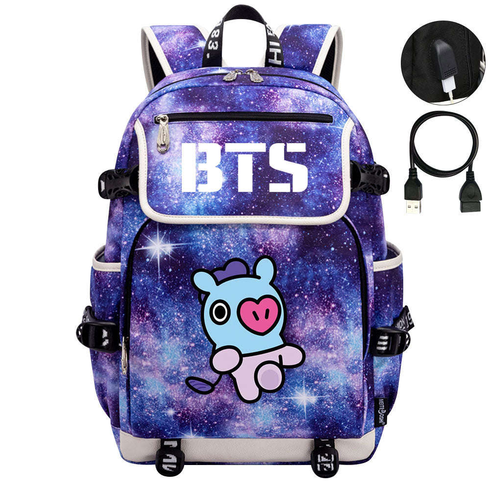BTS Mang Backpack School Notebook Travel Bags