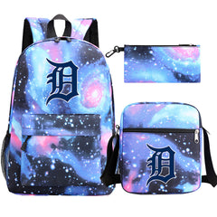 Detroit Tigers Baseball School Backpack Shoulder Bag Pencil Bags 3pcs Set