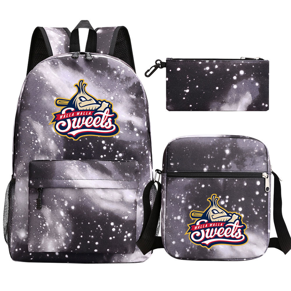 Walla Walla Sweets Baseball School Backpack Shoulder Bag Pencil Bags 3pcs Set