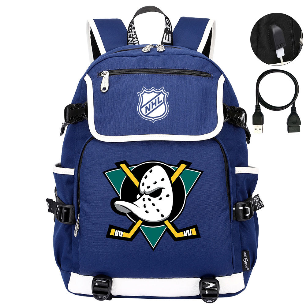 Anaheim Ducks Hockey Team Backpack School Notebook Travel Bags