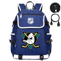 Anaheim Ducks Hockey Team Backpack School Notebook Travel Bags