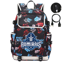 Milwaukee Admirals Hockey League Backpack School Notebook Travel Bag