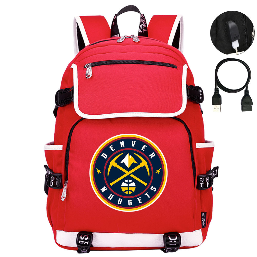 Denver Nuggets Backpack School Notebook Travel Bags