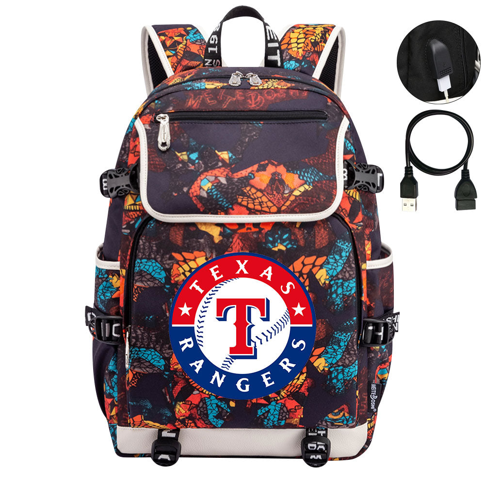 Texas Rangers Backpack School Notebook Travel Bags