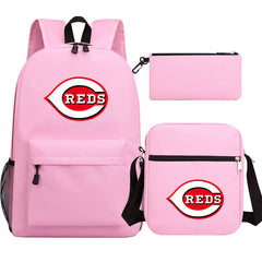 Cincinnati Reds Baseball School Backpack Shoulder Bag Pencil Bags 3pcs Set