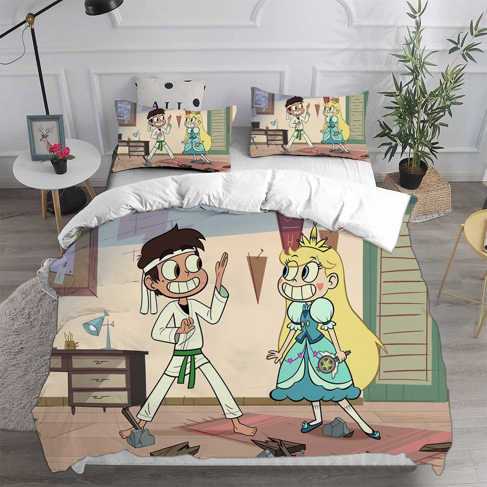 Star vs. the Forces of Evil Cosplay Bedding Set Duvet Cover Pillowcases Halloween Home Decor