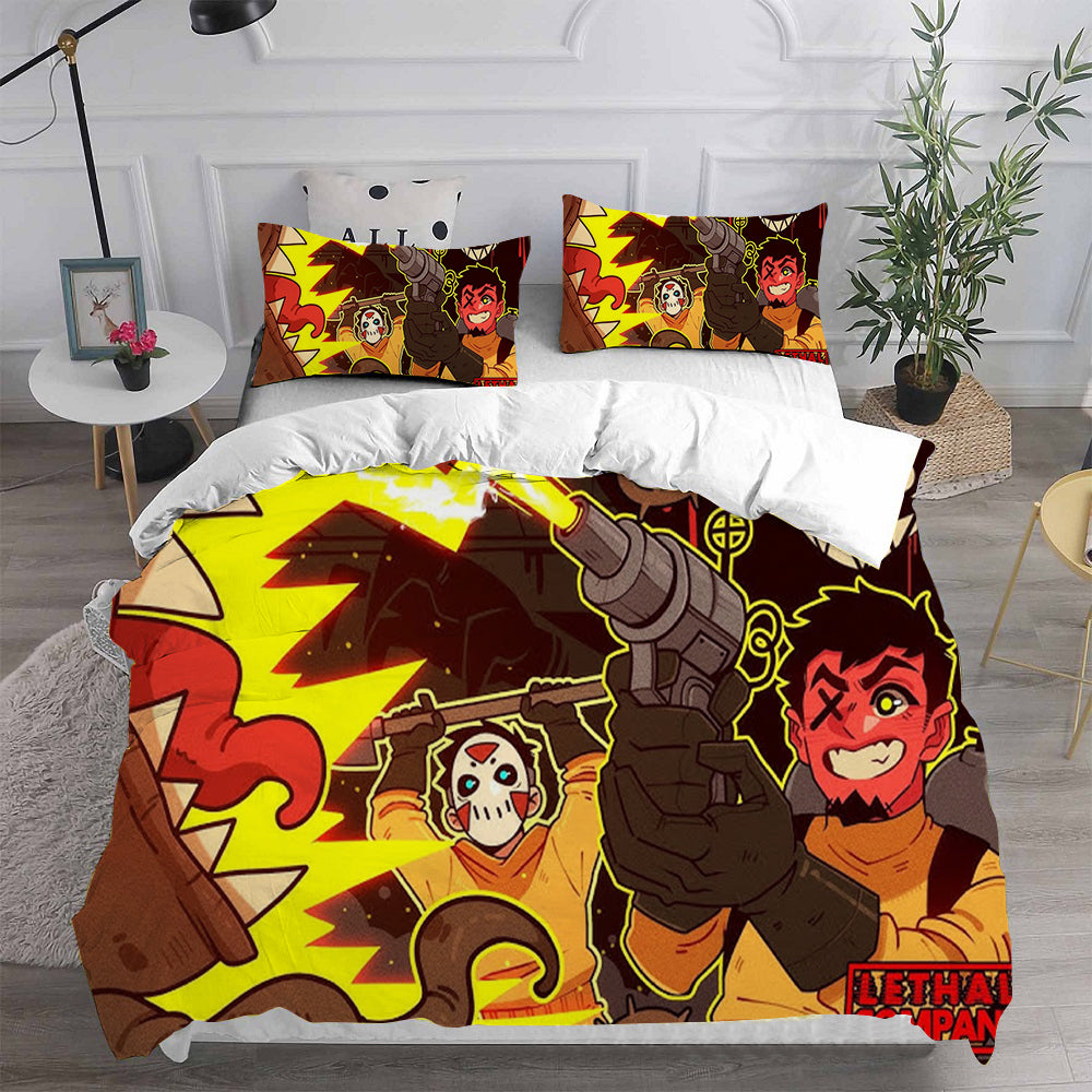 Lethal Company Cosplay Bedding Set Duvet Cover Pillowcases Halloween Home Decor