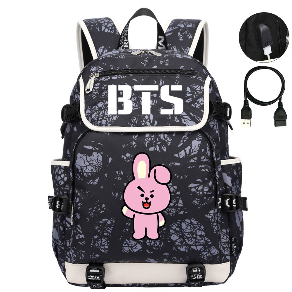 BTS Cooky Backpack School Notebook Travel Bags
