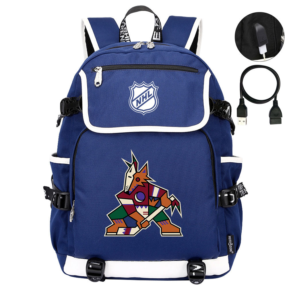 Arizona Coyotes Hockey Team Backpack School Notebook Travel Bags
