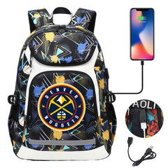 Denver Nuggets Backpack School Notebook Travel Bags With USB