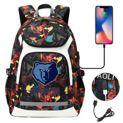 Memphis Grizzlies Backpack School Notebook Travel Bags With USB