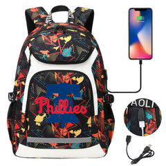 Philadelphia Phillies Backpack School Notebook Travel Bags With USB