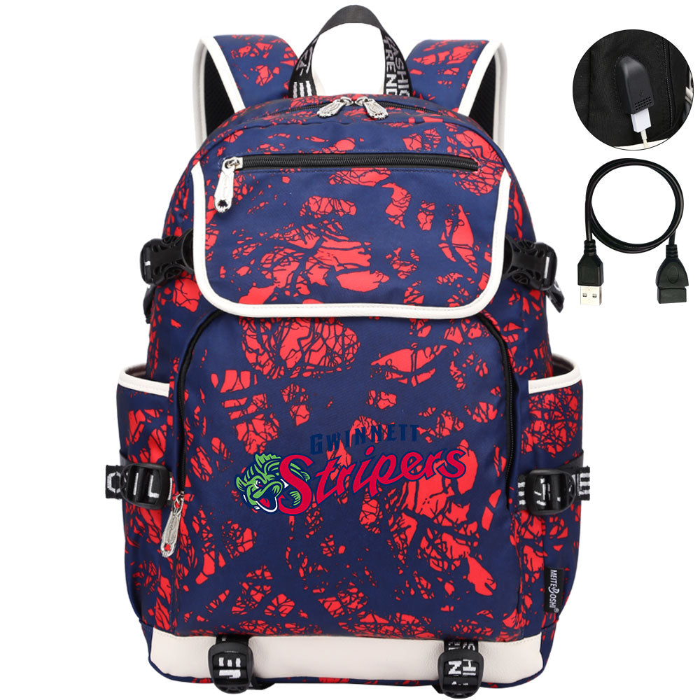 Gwinnett Stripers Backpack School Notebook Travel Bags