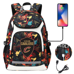 Cleveland Cavaliers Backpack School Notebook Travel Bags With USB