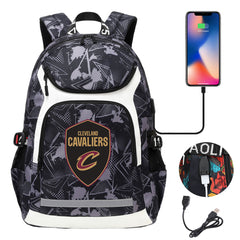 Cleveland Cavaliers Backpack School Notebook Travel Bags With USB