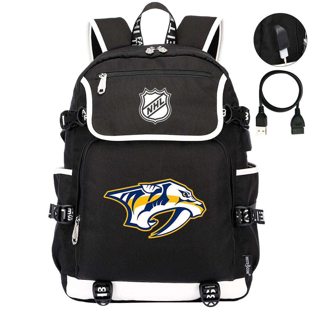 Nashville Predators Hockey League Backpack School Notebook Travel Bag