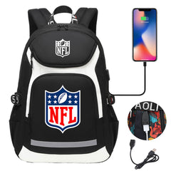 Football Team Rugby  Backpack School Notebook Travel Bags With USB