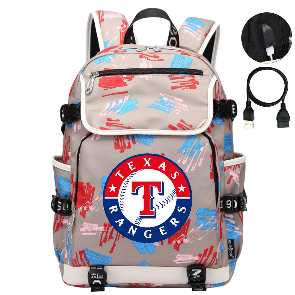Texas Rangers Backpack School Notebook Travel Bags