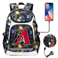 Arizona Diamondbacks Backpack School Notebook Travel Bags With USB