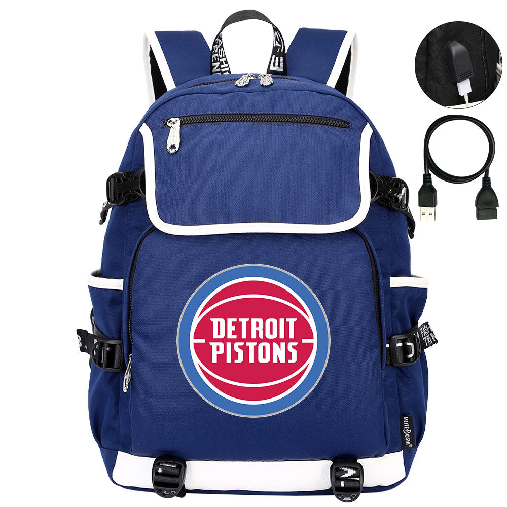 Detroit Pistons Backpack School Notebook Travel Bags
