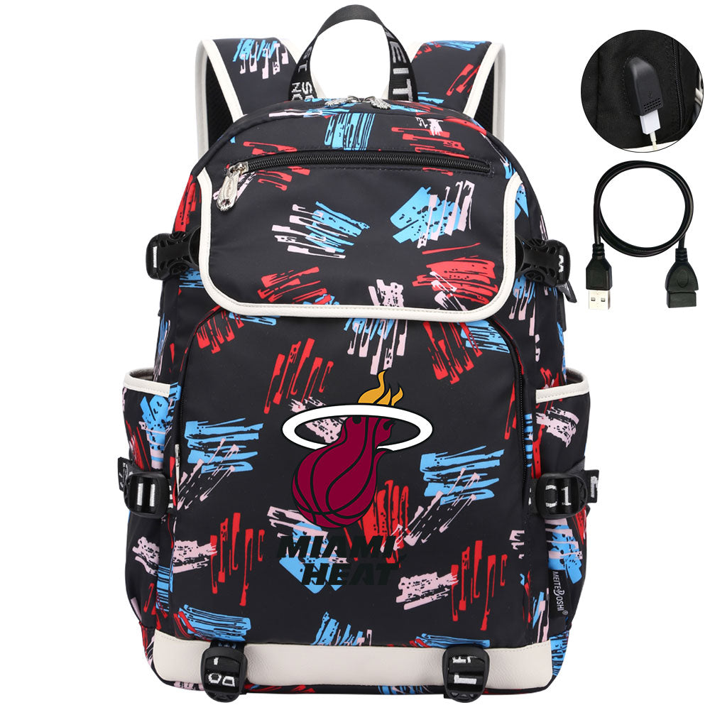 Miami Heat Backpack School Notebook Travel Bags
