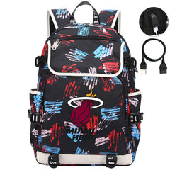Miami Heat Backpack School Notebook Travel Bags