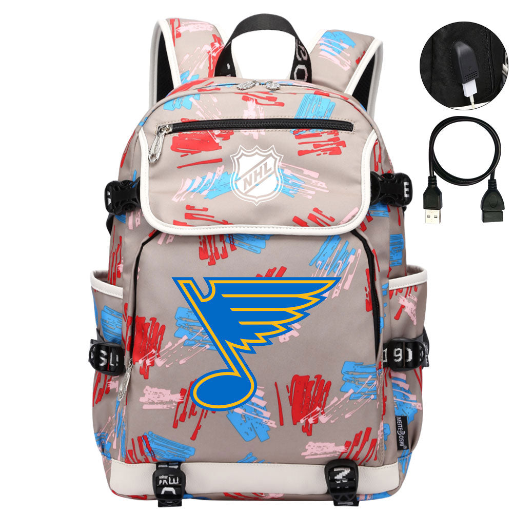St Louis Blues Hockey Team Backpack School Notebook Travel Bags