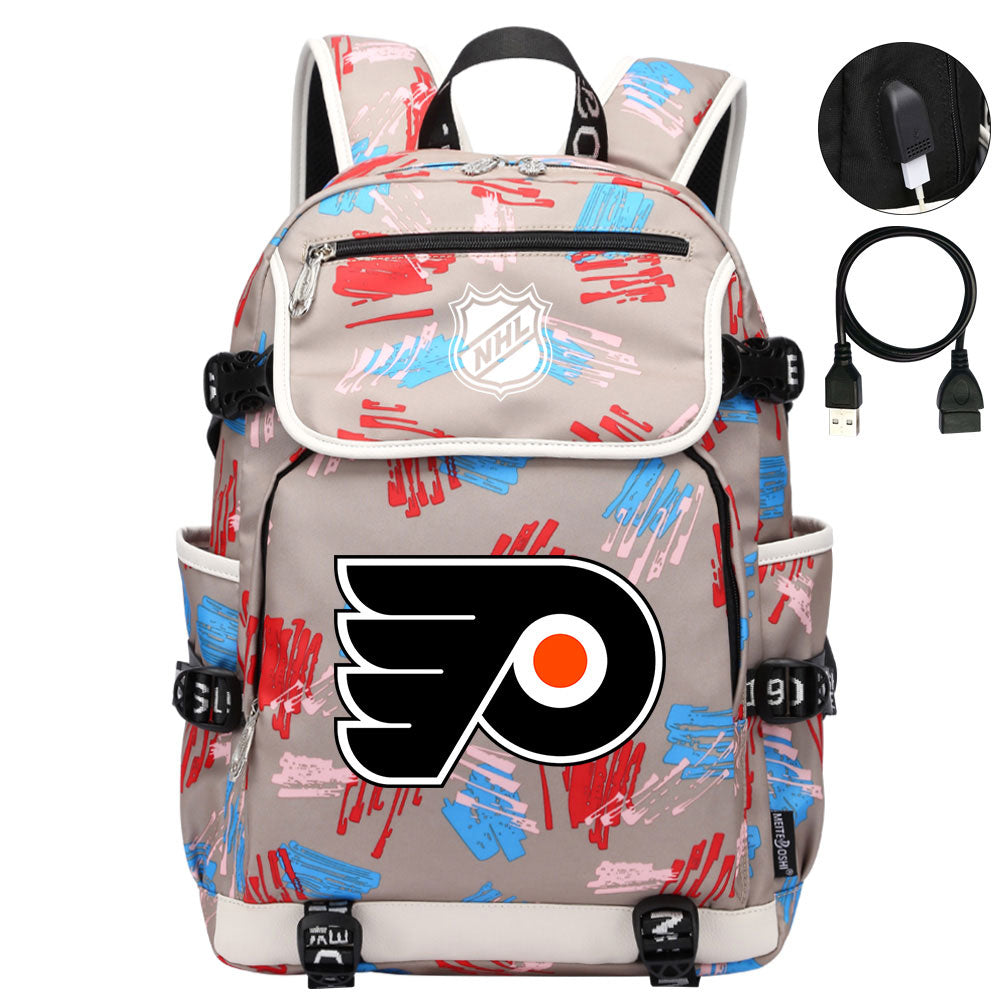 Philadelphia Flyers Hockey League Backpack School Notebook Travel Bag