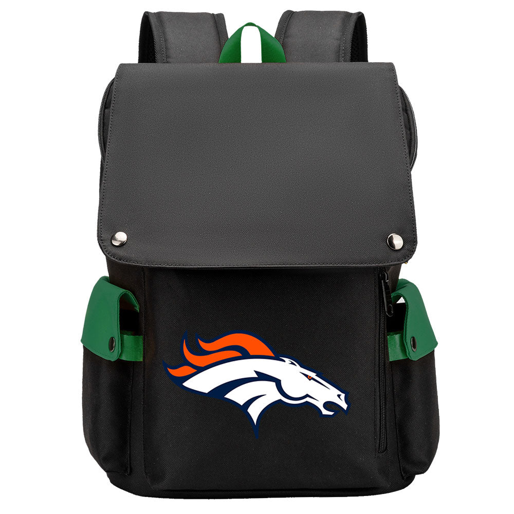 Denver Broncos Football Team Rugby Laptop Backpack Oxford School Bag