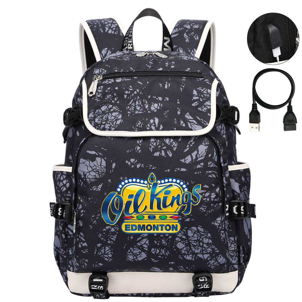 Edmonton Oil Kings Hockey League Backpack School Notebook Travel Bag