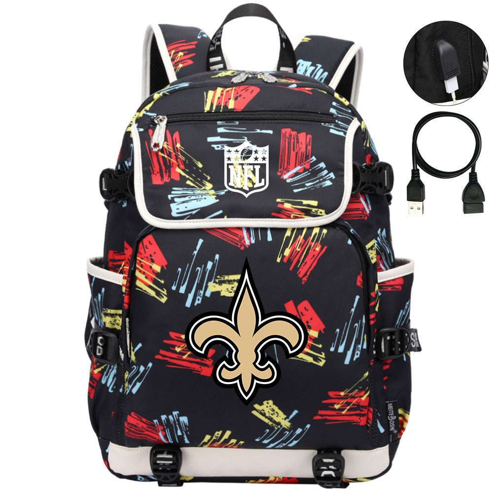 New Orleans Saints Football Rugby Backpack School Notebook Travel Bags