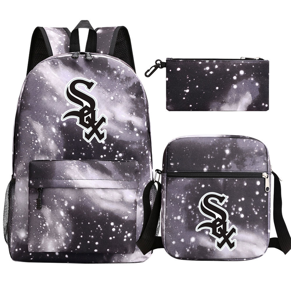 Chicago White Sox Baseball School Backpack Shoulder Bag Pencil Bags 3pcs Set