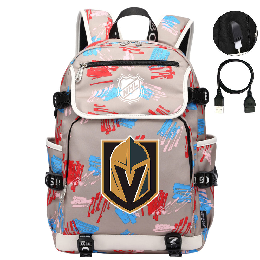 Vegas Golden Knights Hockey League Backpack School Notebook Travel Bag