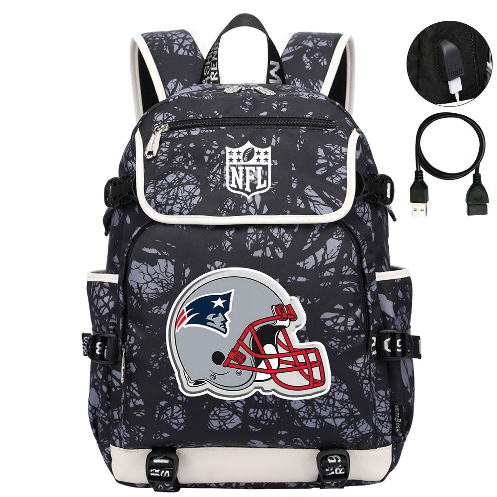 New England Patriots Football Rugby Backpack School Notebook Travel Bags