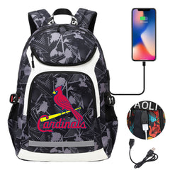 St Louis Cardinals Backpack School Notebook Travel Bags With USB