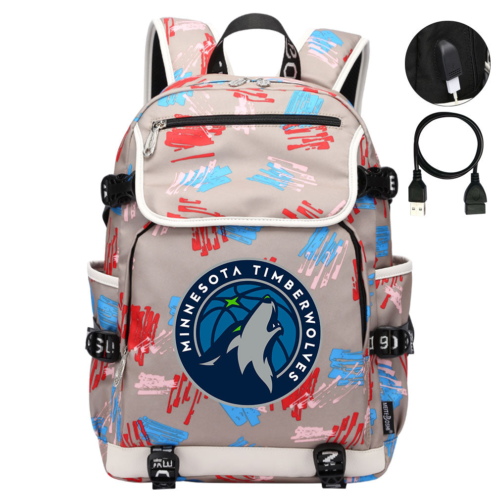 Minnesota Timberwolves Backpack School Notebook Travel Bags