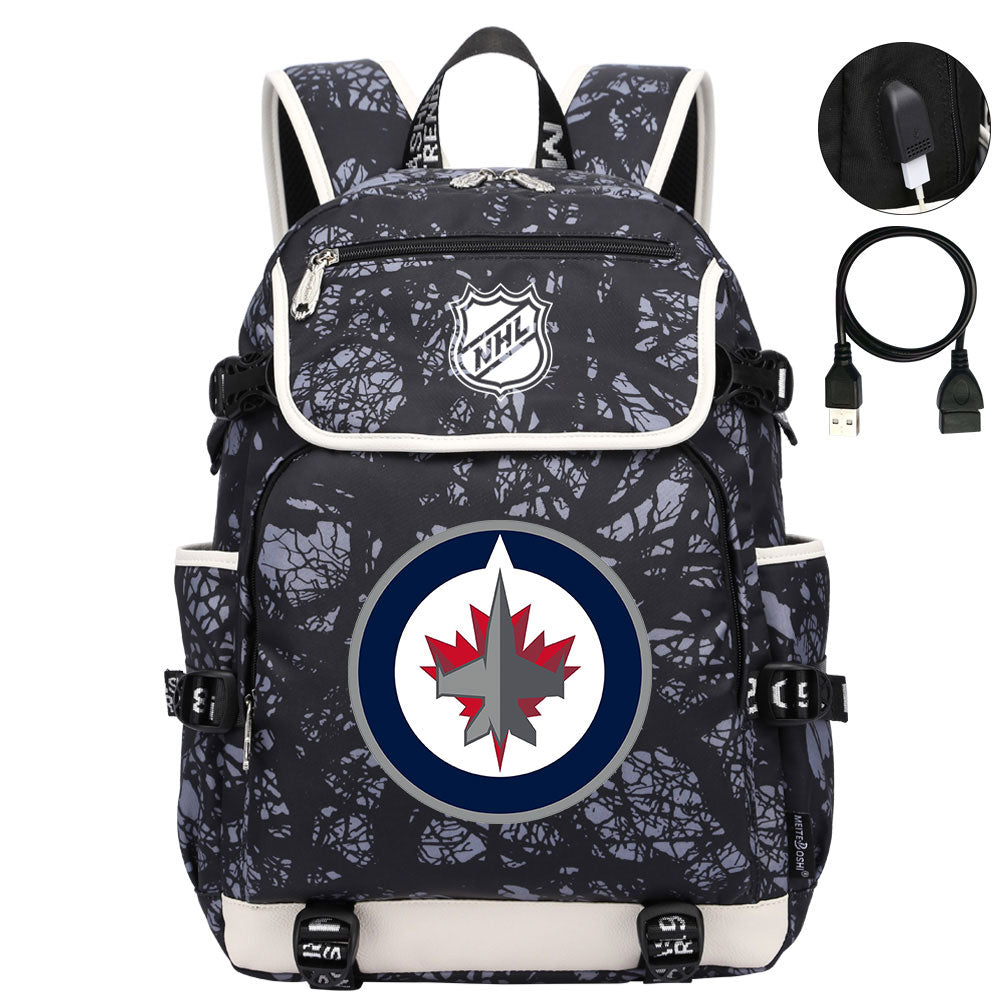Winnipeg Jets Hockey League Backpack School Notebook Travel Bag