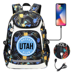 Utah Hockey Club Backpack School Notebook Travel Bags With USB