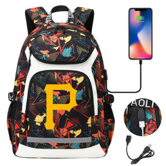 Pittsburgh Pirates Backpack School Notebook Travel Bags With USB